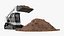 3D Skid Steer Loader with Operator and Earth Load Rigged