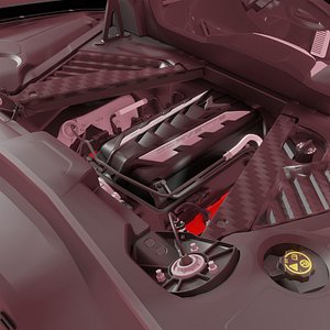 Highpoly 2023 Black Chevrolet Corvette Stingray 3D model