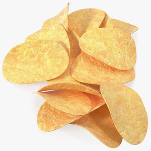 3D Bunch of Potato Chips
