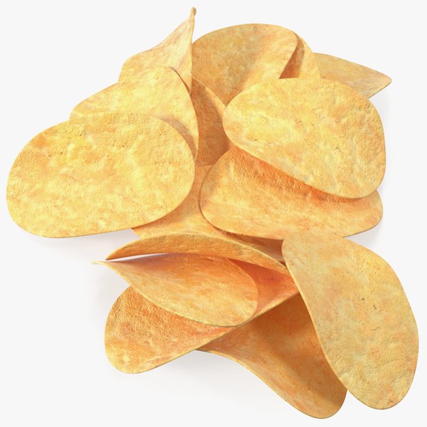 3D Bunch of Potato Chips