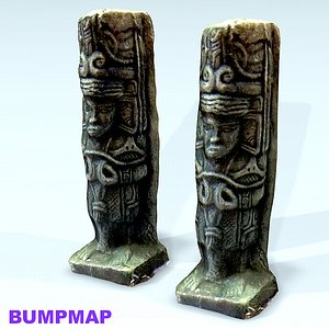 moai face stone 3d model