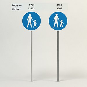traffic sign pedestrians white max