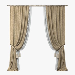3d classicl style curtains model