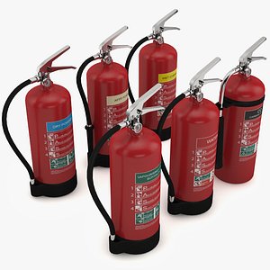 3d extinguishers water dry model