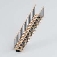Oak Tread Mono Stringer Staircase with Steel Balusters
