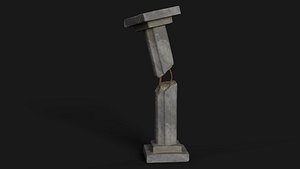 Broken Ancient Stone Pillar model