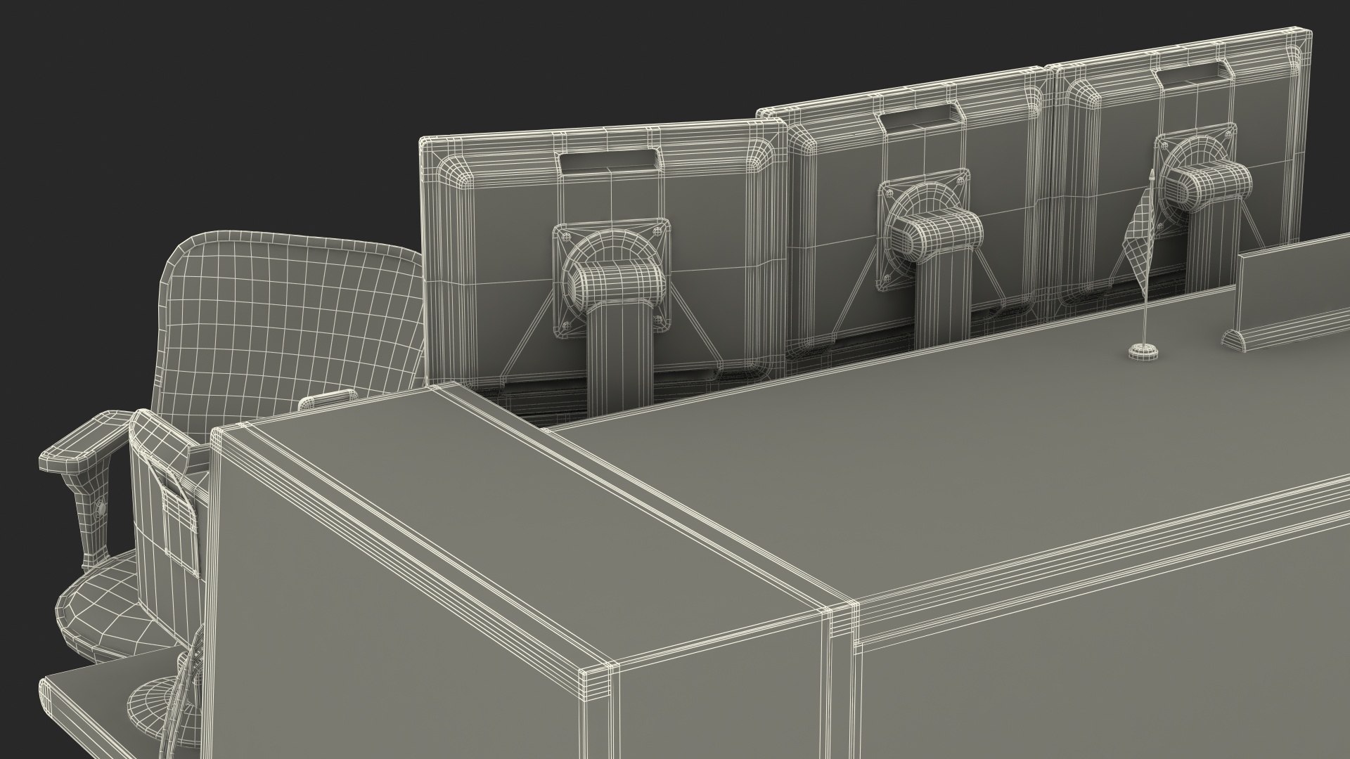 Office workstation set model - TurboSquid 1505891