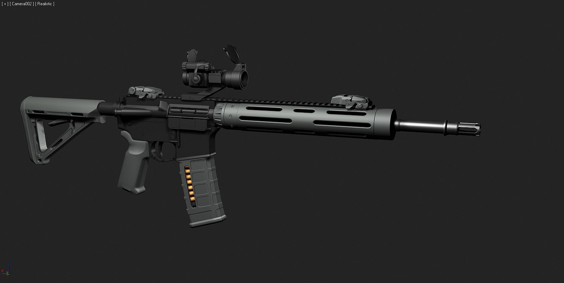 3d Highpoly Custom M4 Rifle