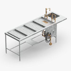 Forensic Pathology Station with Integrated Faucet