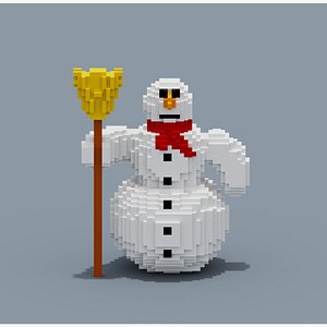 Voxel Snowman 3D model