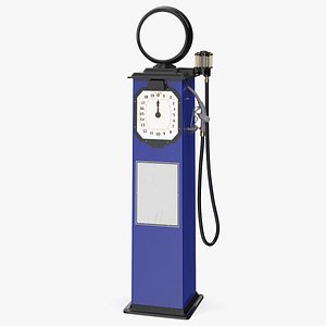 Clock Face Gasoline Pump Blue