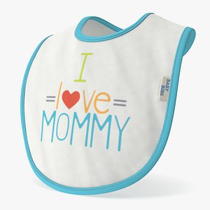3D Deployed Baby Bib I Love Mommy model