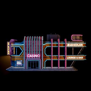 3D SCIFI CYBERPUNK FUTURISTIC NEON BUILDING 01