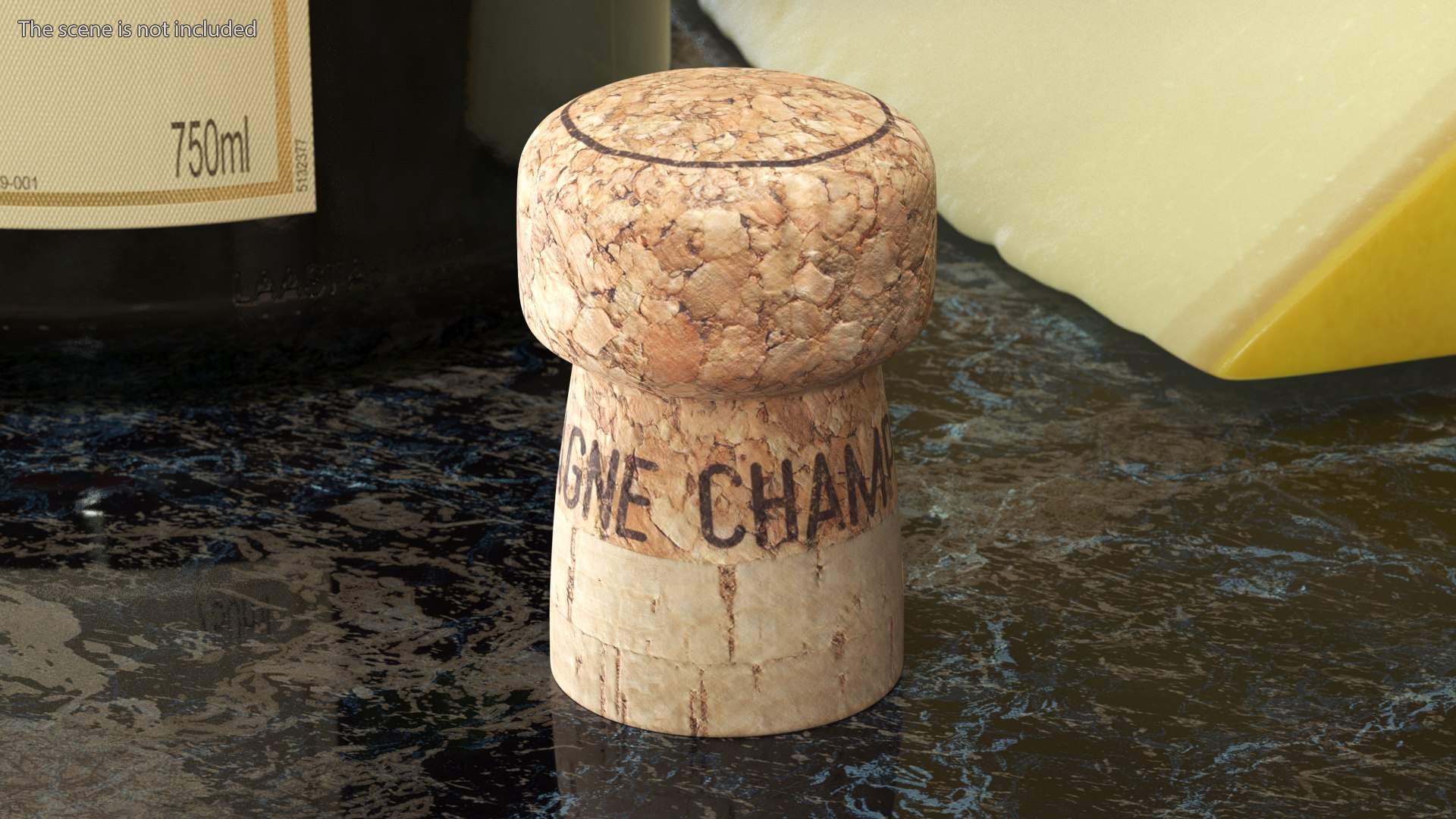 Realistic Champagne cork 3D model