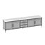 BENOIT GLASS 4-DOOR MEDIA CONSOLE WITH DRAWERS