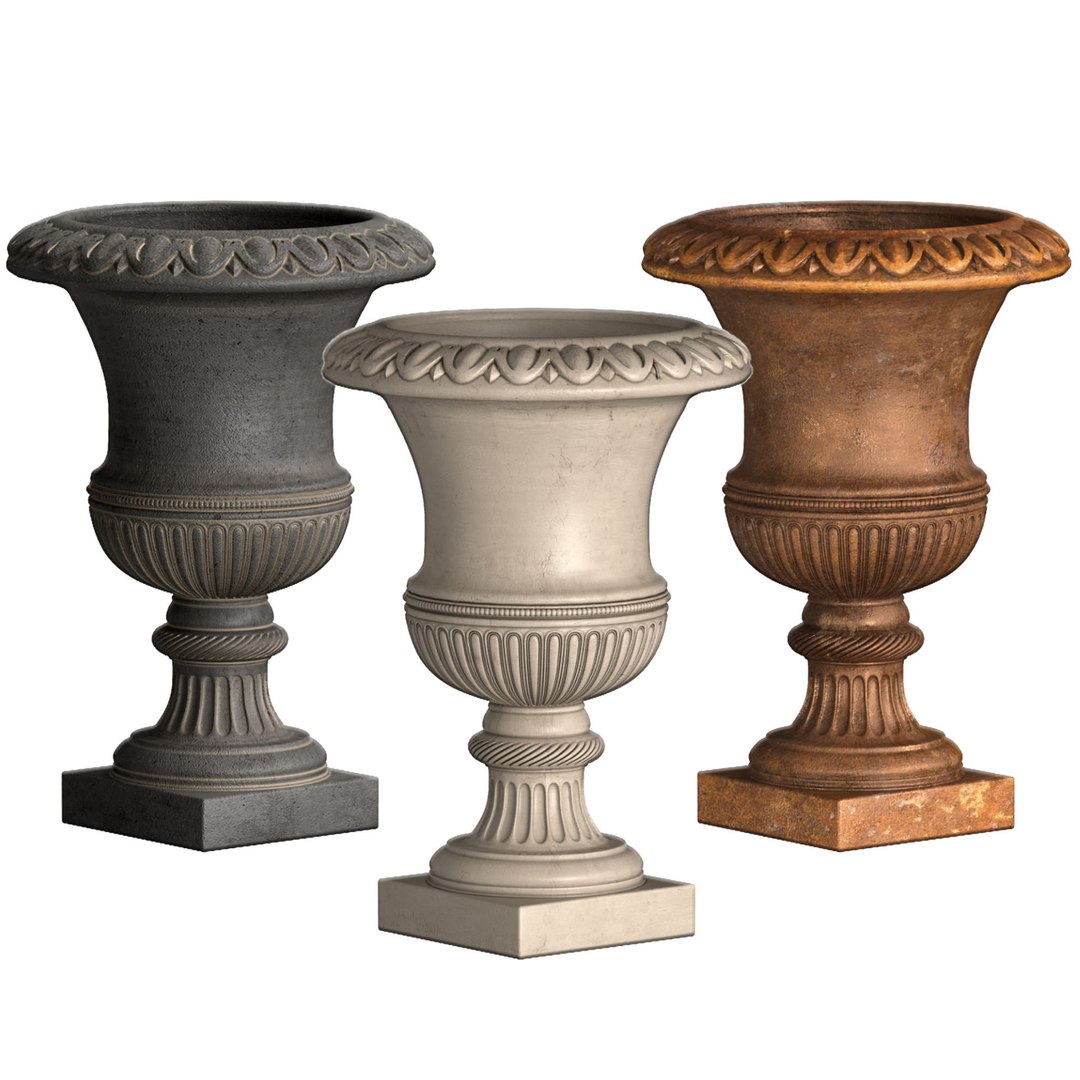 Classical vase for decorating the facade Flowerpot 3D model ...