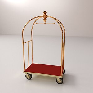 3d hotel luggage cart