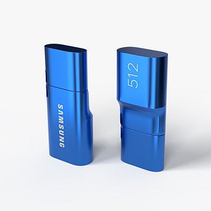 3D New samsung metallic blue 520gb pendrive model model