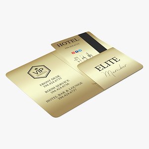 Hotel Room Keycard Gold Open