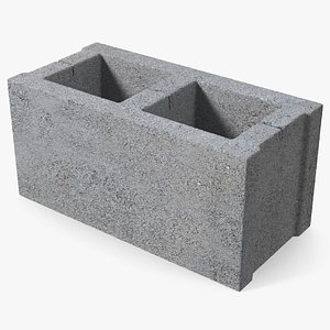 3D Realistic Cinder Block model