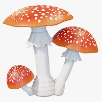 Glowing Fly Agaric Mushroom Cluster PBR