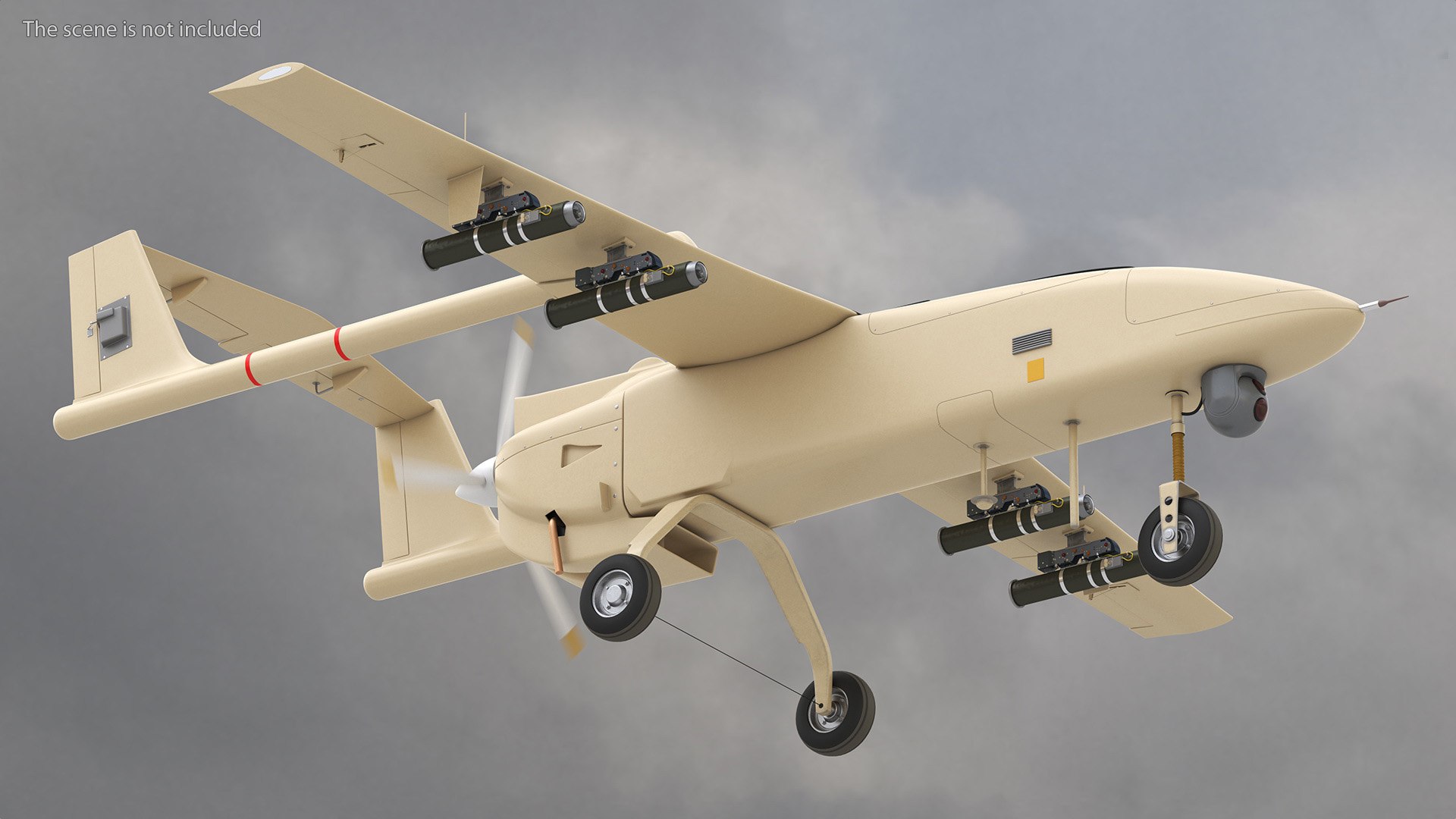 Brown UAV Without Markings 3D Model - TurboSquid 2261129