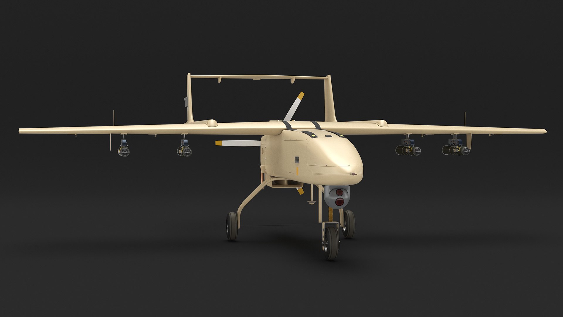 Brown UAV Without Markings 3D Model - TurboSquid 2261129