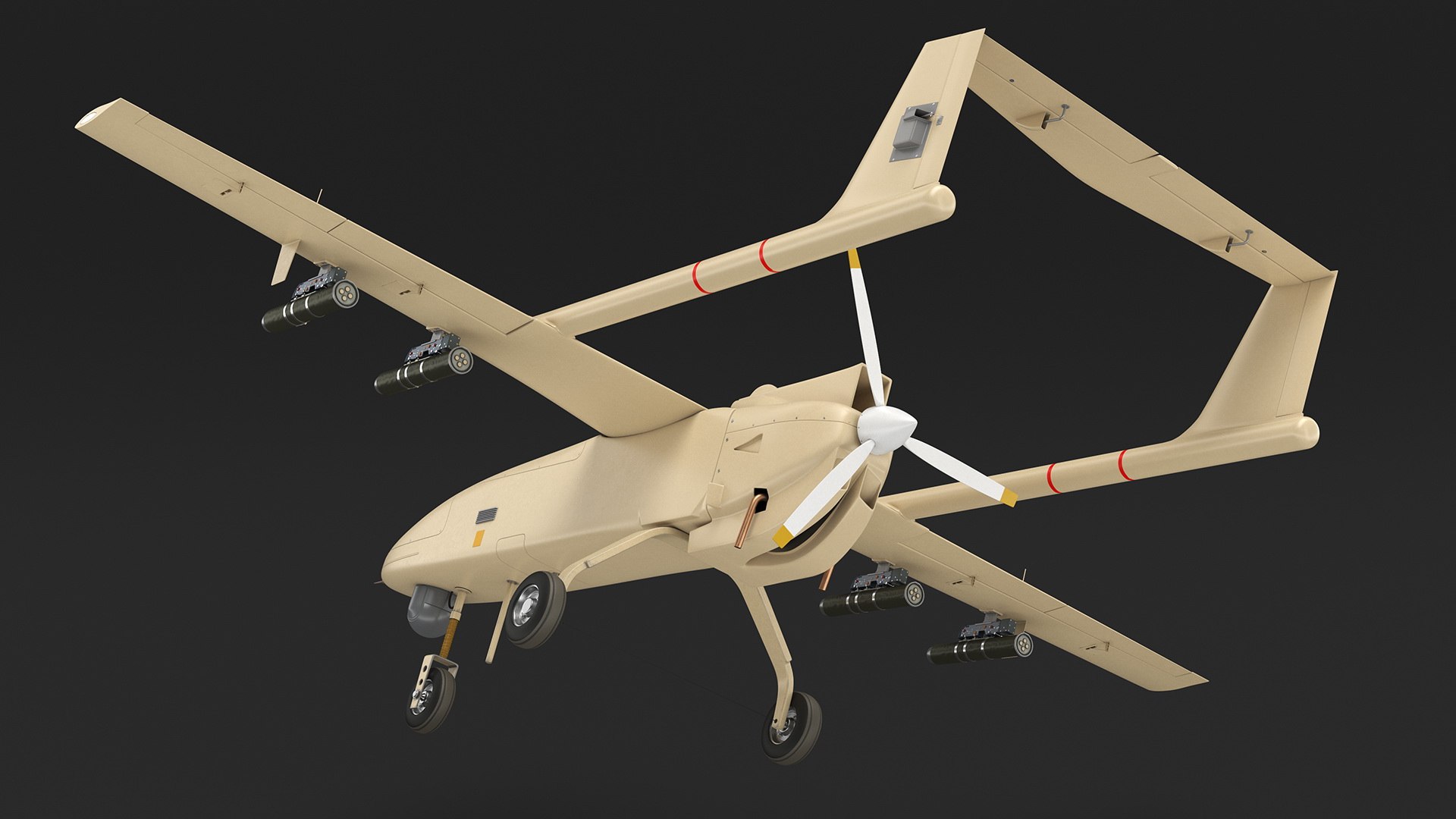 Brown UAV Without Markings 3D Model - TurboSquid 2261129