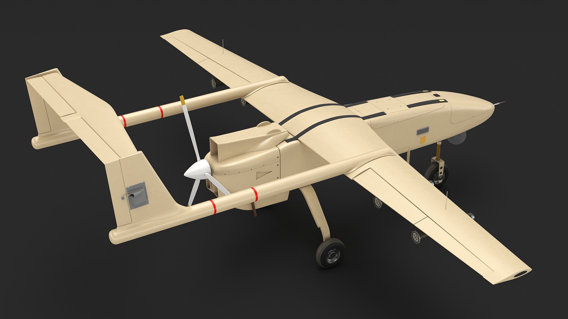 Brown UAV Without Markings 3D Model - TurboSquid 2261129