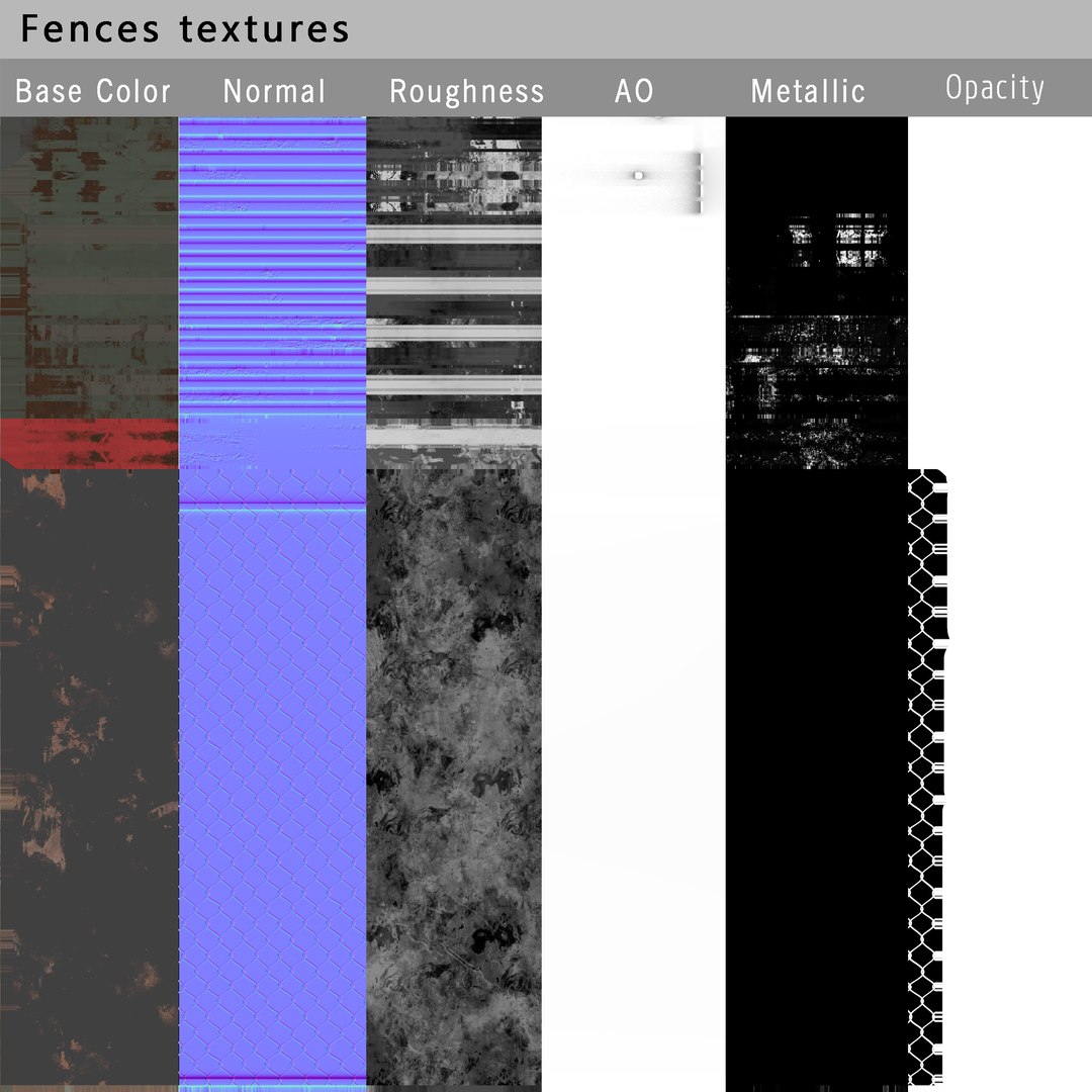 3D Fences Pbr Metalness - TurboSquid 1541271