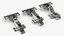 Furniture Hinge Set Three Types Silver