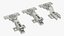 Furniture Hinge Set Three Types Silver