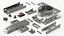 Furniture Hinge Set Three Types Silver