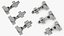 Furniture Hinge Set Three Types Silver