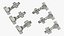 Furniture Hinge Set Three Types Silver