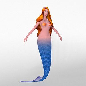3D cartoon mermaid