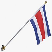 Costa Rica Cloth Flag Wall Mount Animated Loop