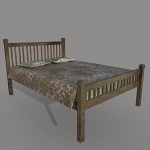 3D old dirty bed