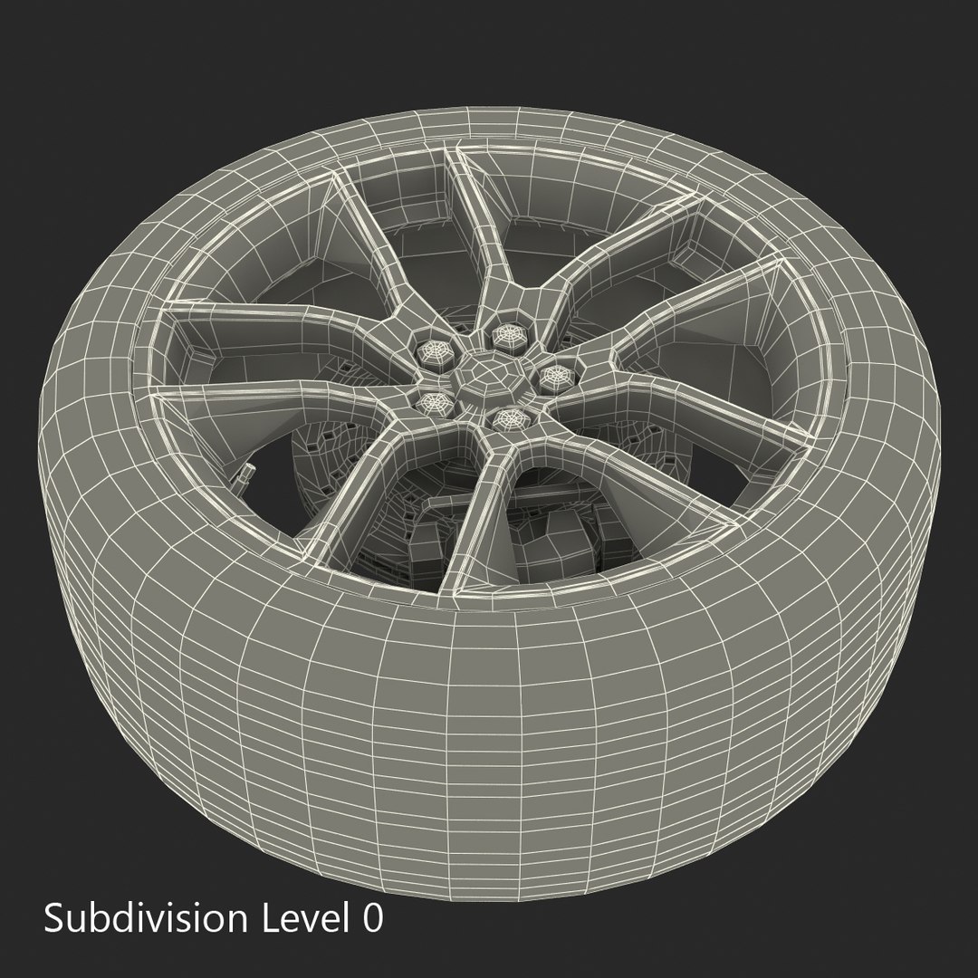 Car Wheel Modeled 3ds