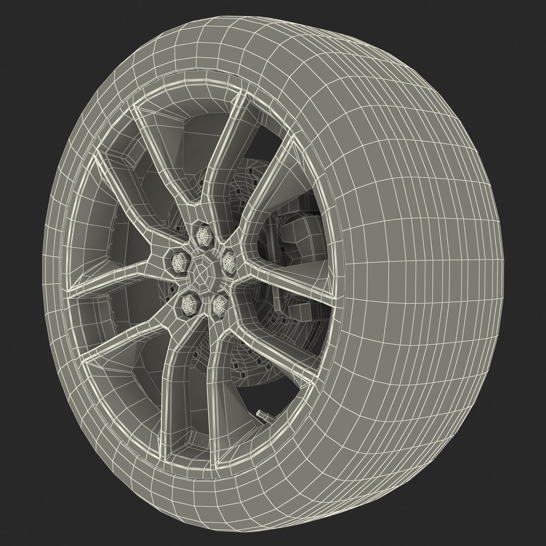 Car Wheel Modeled 3ds