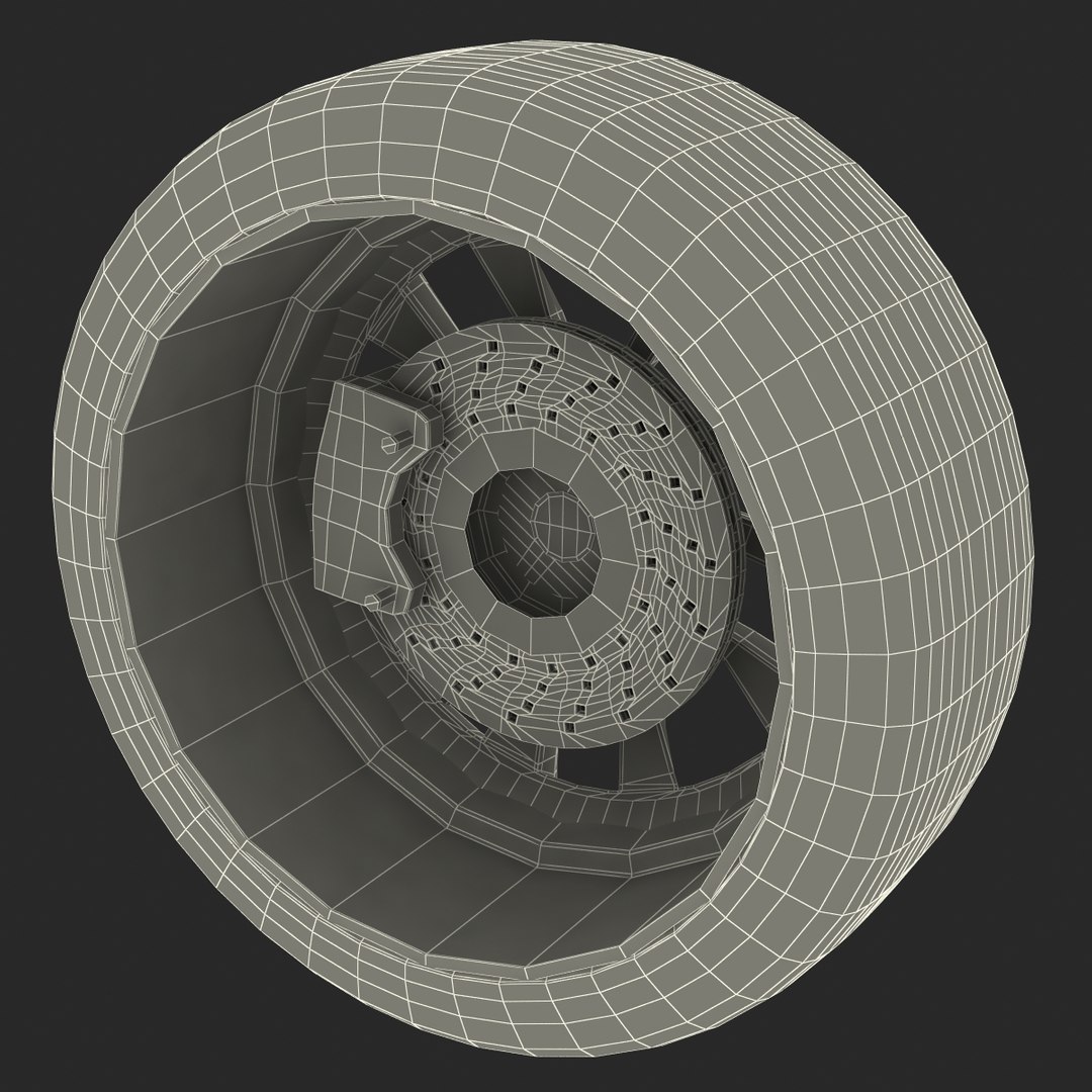 Car Wheel Modeled 3ds
