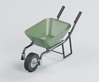 Steel Garden Wheelbarrow with Pneumatic Wheel and Braced Frame