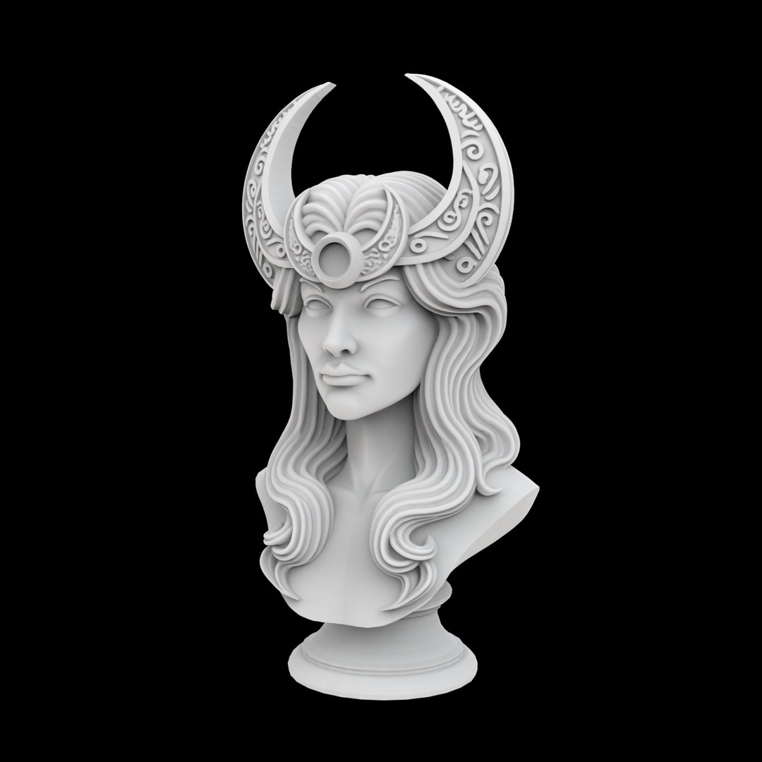 3D Celestial Moon Goddess Bust Model - TurboSquid 2464412