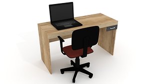 3d computer desk notebook chair