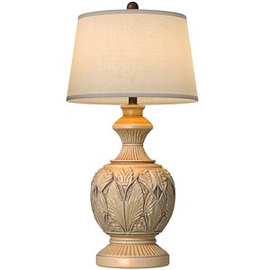 Rustic Solid Wood Table Lamp Rural Provence Bedroom Lamp 3D model model