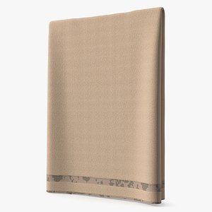 3D Folded Bath Towel Upright Form Brown model