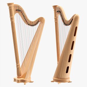 Harp 40-string 02 3D model