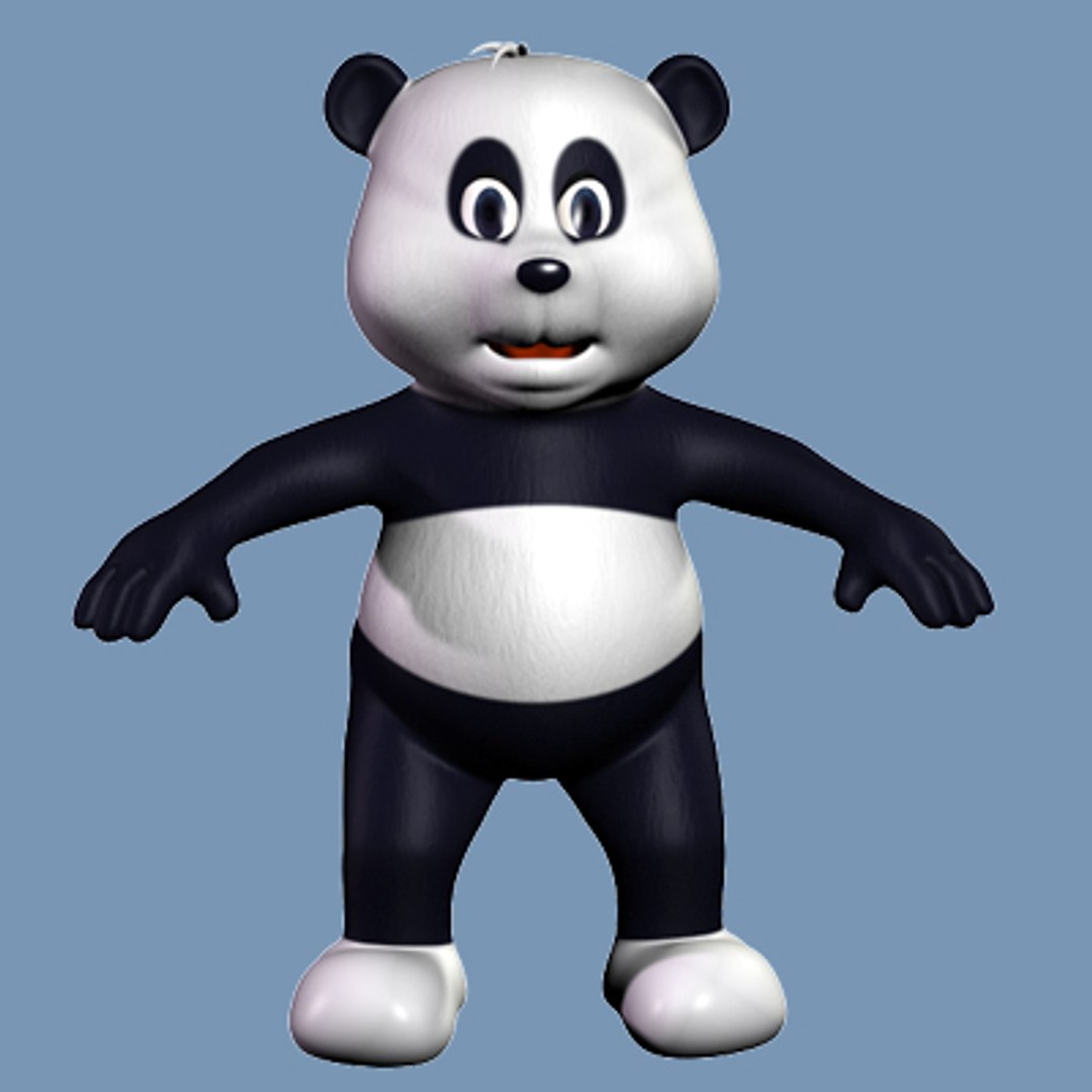 3d model of panda kid