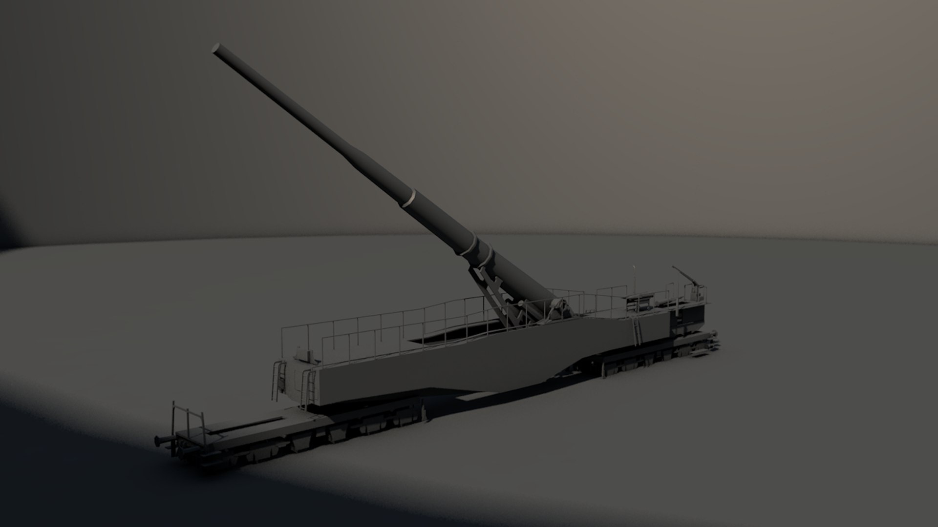 3d Leopold German Railway Gun Turbosquid 1447591