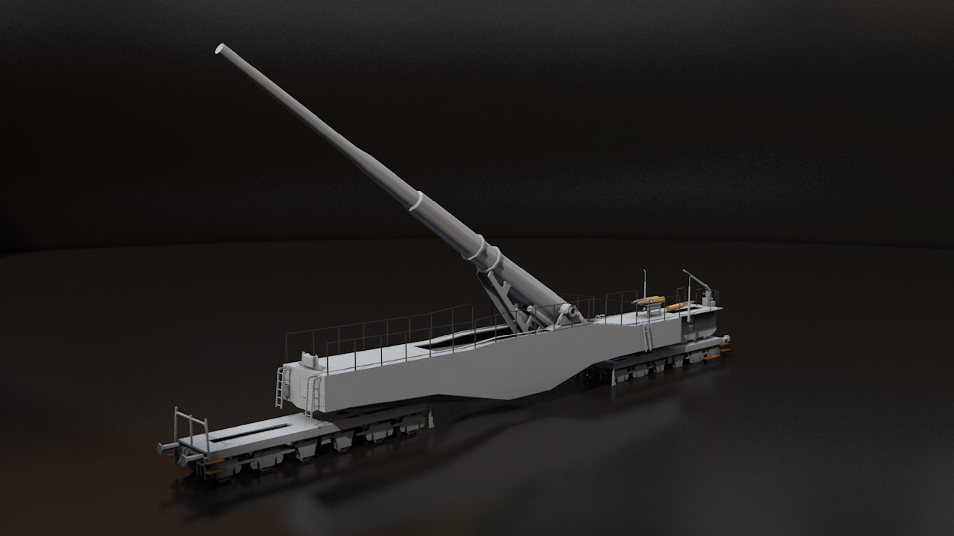 3d Leopold German Railway Gun Turbosquid 1447591